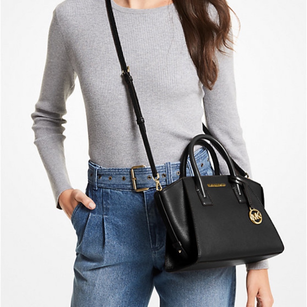 MICHAEL KORS
Avril Small Leather Top-Zip Satchel
COLOR: Black 
NWT - Picture 3 of 16